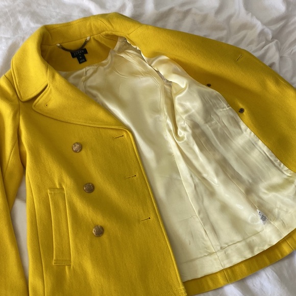 Jcrew yellow peacoat size 00 - Picture 5 of 7